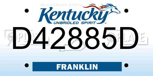 D42885D Kentucky License Plate