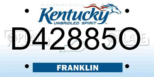 D42885O Kentucky License Plate