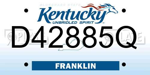 D42885Q Kentucky License Plate