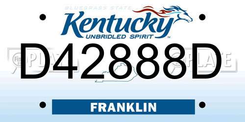 D42888D Kentucky License Plate