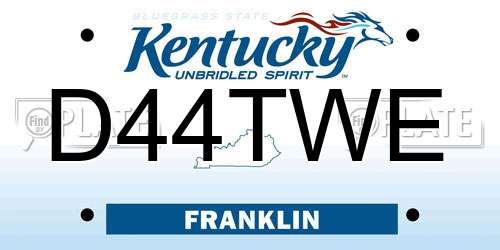 D44TWE Kentucky License Plate
