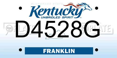 D4528G Kentucky License Plate
