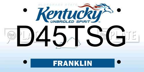 D45TSG Kentucky License Plate