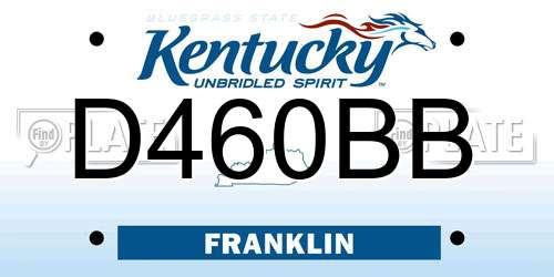 D460BB Kentucky License Plate
