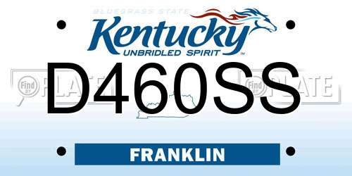 D460SS Kentucky License Plate