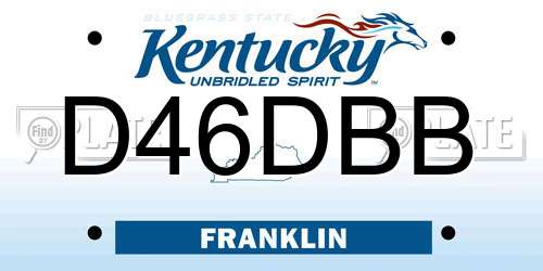D46DBB Kentucky License Plate