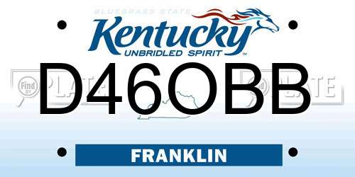 D46OBB Kentucky License Plate