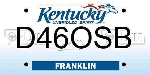 D46OSB Kentucky License Plate