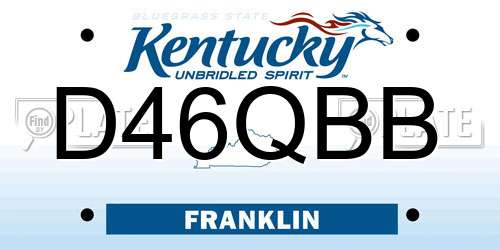D46QBB Kentucky License Plate