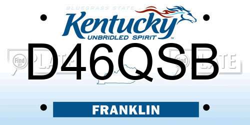 D46QSB Kentucky License Plate