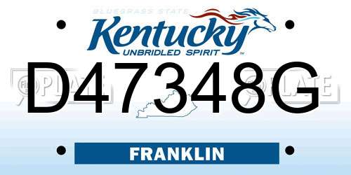 D47348G Kentucky License Plate