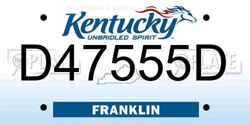 D47555D Kentucky License Plate
