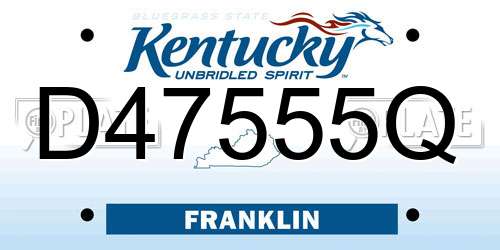 D47555Q Kentucky License Plate