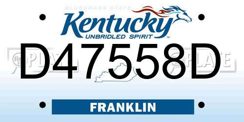 D47558D Kentucky License Plate