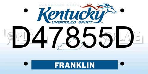 D47855D Kentucky License Plate