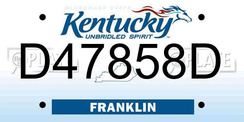 D47858D Kentucky License Plate