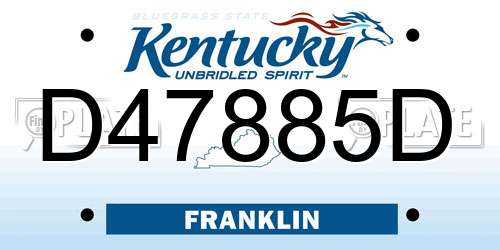 D47885D Kentucky License Plate