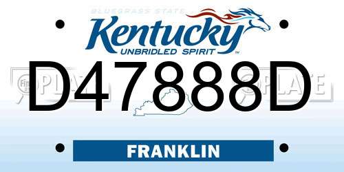 D47888D Kentucky License Plate
