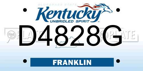 D4828G Kentucky License Plate