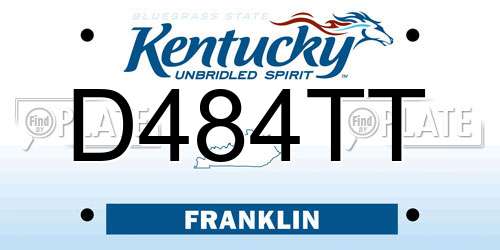 D484TT Kentucky License Plate