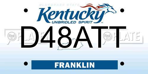 D48ATT Kentucky License Plate