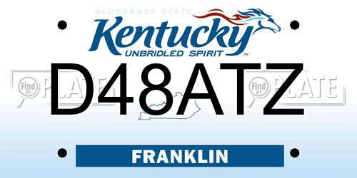 D48ATZ Kentucky License Plate
