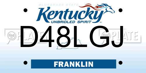 D48LGJ Kentucky License Plate