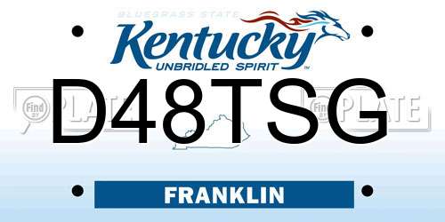 D48TSG Kentucky License Plate
