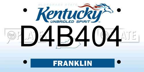 D4B404 Kentucky License Plate