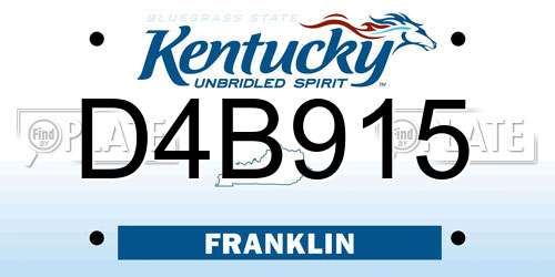 D4B915 Kentucky License Plate