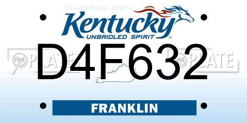 D4F632 Kentucky License Plate