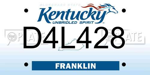 D4L428 Kentucky License Plate