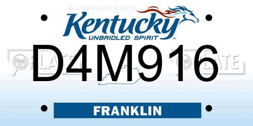 D4M916 Kentucky License Plate