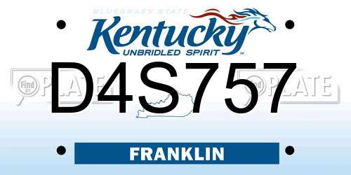 D4S757 Kentucky License Plate