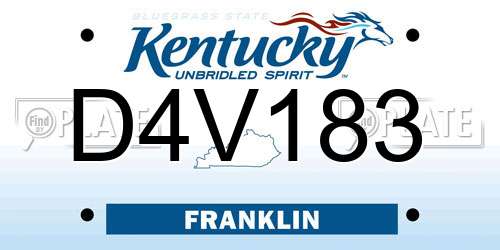 D4V183 Kentucky License Plate