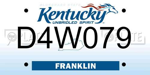 D4W079 Kentucky License Plate