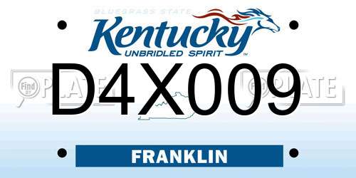 D4X009 Kentucky License Plate