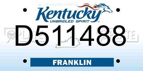 D511488 Kentucky License Plate