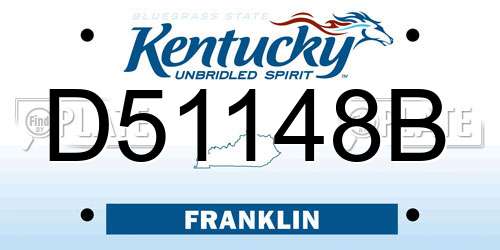 D51148B Kentucky License Plate