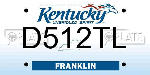D512TL Kentucky License Plate