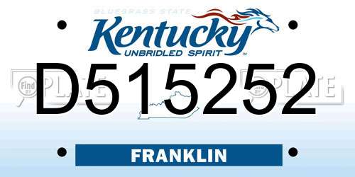 D515252 Kentucky License Plate