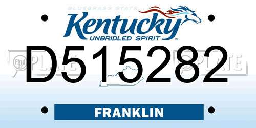 D515282 Kentucky License Plate