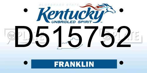 D515752 Kentucky License Plate