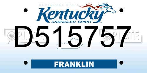 D515757 Kentucky License Plate