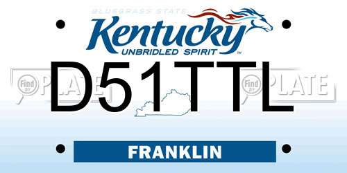 D51TTL Kentucky License Plate