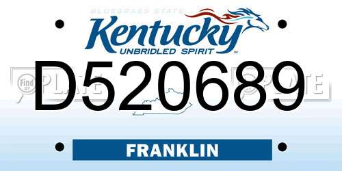 D520689 Kentucky License Plate