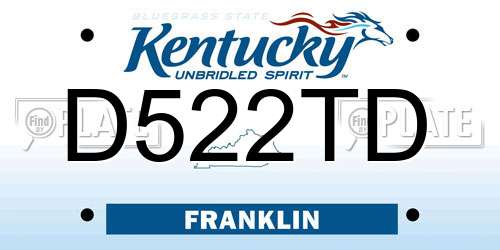 D522TD Kentucky License Plate