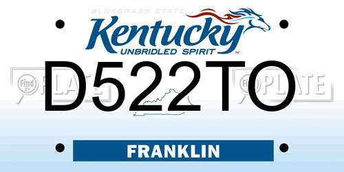 D522TO Kentucky License Plate