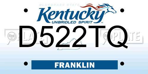 D522TQ Kentucky License Plate