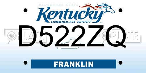 D522ZQ Kentucky License Plate